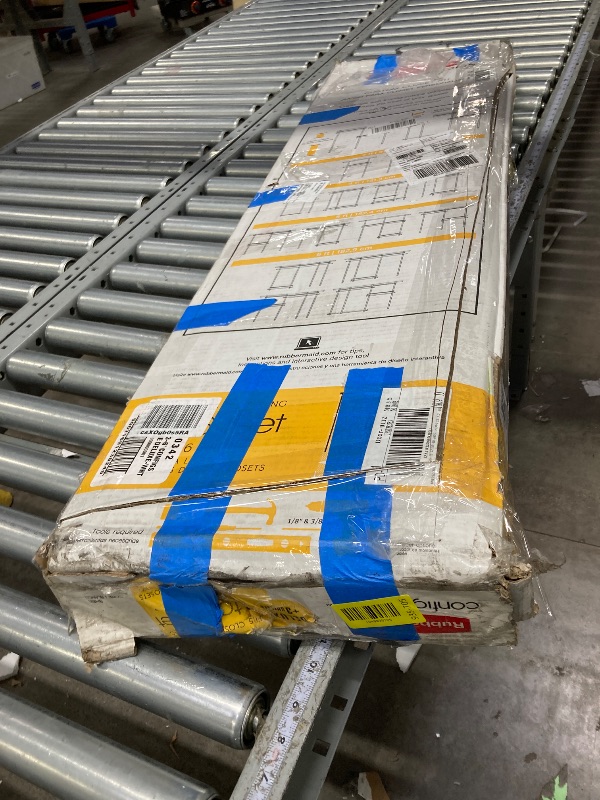 Photo 1 of ***IT IS USED, IT IS MISSING PARTS AND IT IS NOT KNOWN IF IT WORKS AT 100%****Rubbermaid Configurations Deluxe Custom Closet Kit 3-6 Ft. Adjustable Metal Wire Shelving White Finish Expandable Organization System Hardware Included for Home Closet/Pantry/La