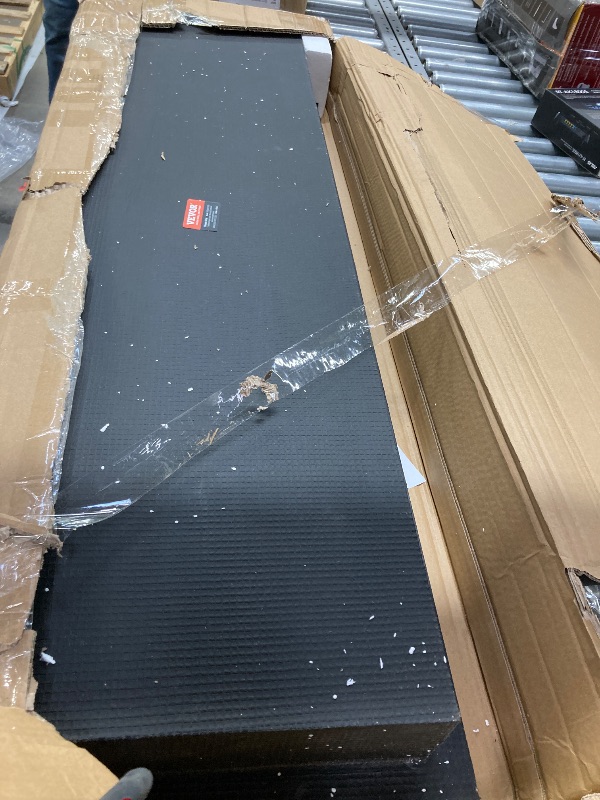 Photo 1 of **VEVOR Shower Niche Ready for Tile 16" x 50", Single Shelf Organizer, Square Corners IT IS USED AND HAS A SMALL TORN IN ONE CORNER*****Wall-inserted Niche Recessed, Sealed Protection Modern Soap Storage Niche for Shower Bathroom, Black