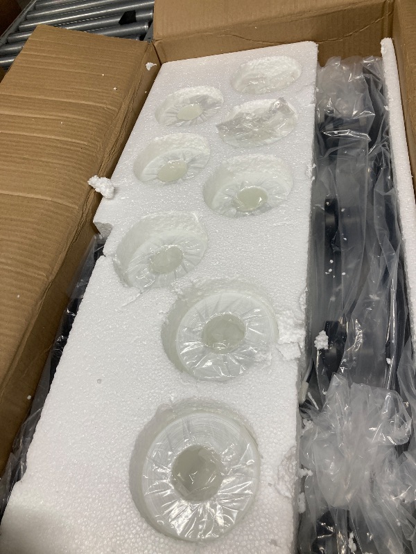 Photo 1 of ****used missing parts***DIKAIDA 8-Light Bathroom Light Fixtures Over Mirror, 52inch Modern Matte Black Vanity Lights with White Frosted Glass Shade, Bathroom Wall Lamp Sconces for Mirror Bedroom, Living Room Hallway