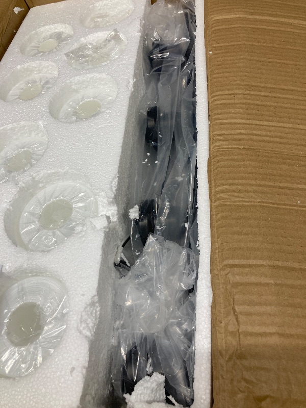 Photo 1 of ****used missing parts***DIKAIDA 8-Light Bathroom Light Fixtures Over Mirror, 52inch Modern Matte Black Vanity Lights with White Frosted Glass Shade, Bathroom Wall Lamp Sconces for Mirror Bedroom, Living Room Hallway