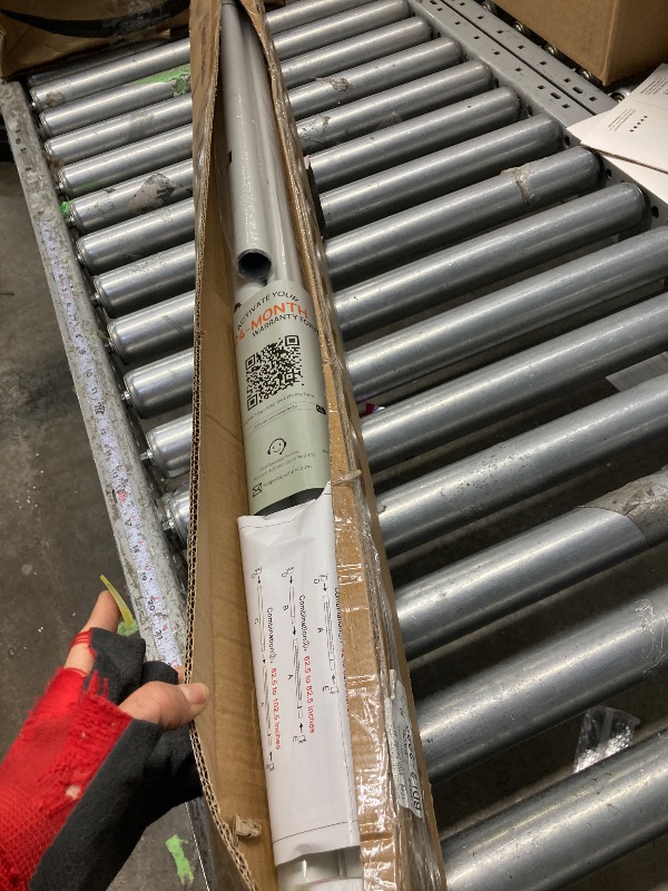 Photo 1 of ***It is used, missing a part, and it is not known if it works 100%.***Tension Curtain Rod by EZFurni,42-123 Inches,Heavy Duty Tension Rods for Windows, No Drilling Adjustable Curtain Rod for Patio, Hold Up Blackout Curtains and Non Slip, White