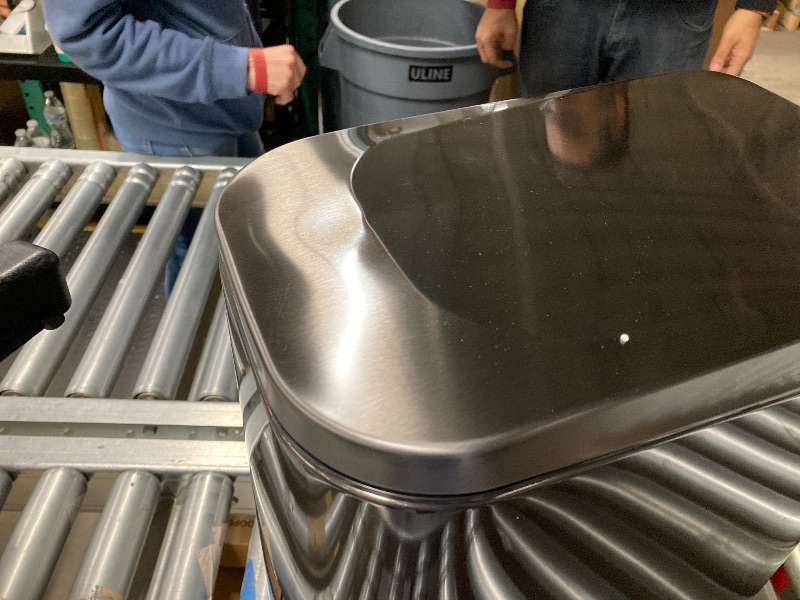 Photo 1 of **HAS COUPLE SMALL DENTS-SEE PICS**BETHEBEST 15 Liter/4 Gallon Stainless Steel Trash Can With Soft Close Lid, Removable Wastebasket, Rectangular for Bathroom, Kitchen, Office (Titanium Black)