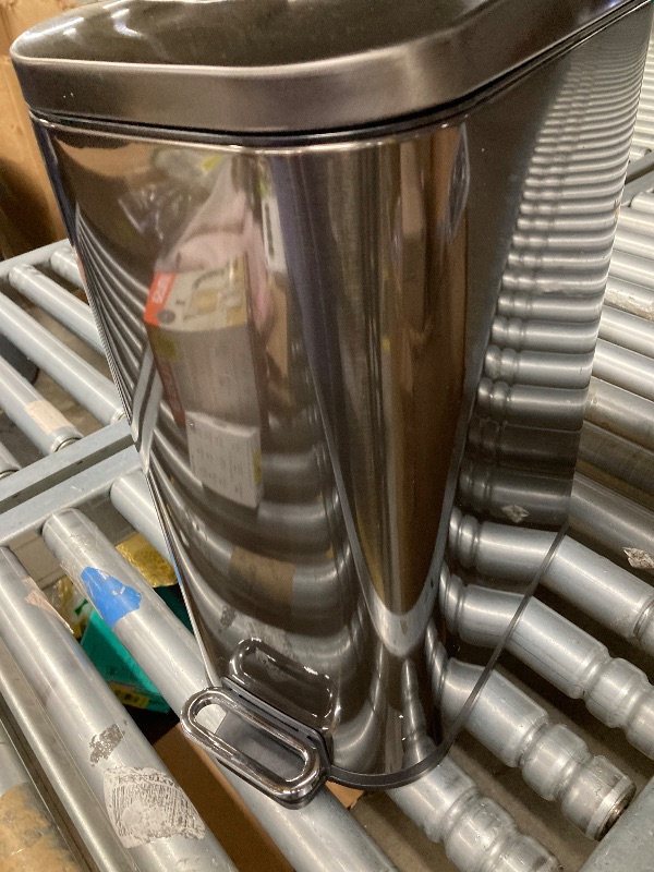 Photo 1 of **HAS COUPLE SMALL DENTS-SEE PICS**BETHEBEST 15 Liter/4 Gallon Stainless Steel Trash Can With Soft Close Lid, Removable Wastebasket, Rectangular for Bathroom, Kitchen, Office (Titanium Black)