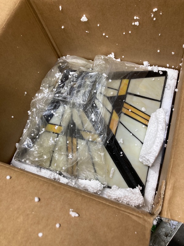 Photo 1 of **It is missing a part, is used, and it is not 100% certain.**RUNNUP Mission Style Ceiling Mount Lighting Creative Ceiling Fixture Special Decoration Stained Glass Drop Ceiling Lighting for Living Room,Corridor, Bedroom 11.81inch