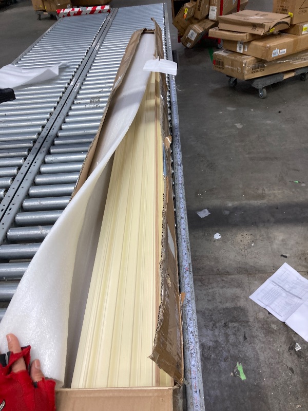 Photo 1 of **used****YLL YLL 6-Pack Slat Wall Panel with 2 Trims Wood Grain Slat Wall 96" x 6.2" WPC Slats 3D Wall Panels Oak Grille