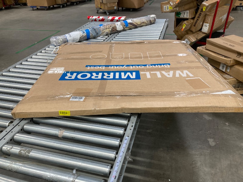 Photo 1 of **used***VooBang Large Silver Round Bathroom Mirror, 48 inch Circle Wall Mounted Hanging Mirror with Simple Modern Circular Metal Frame for Hallway, Entryway, Living Room, Silver Frame