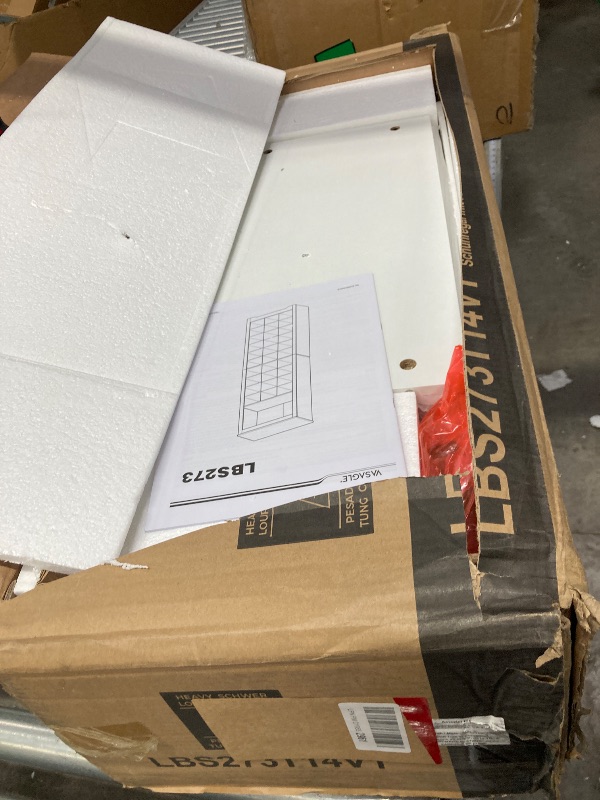 Photo 1 of ***It is used, missing a part, and it's not known if it works 100%.***VASAGLE Shoe Storage Cabinet, 10 Tier Shoe Rack Organizer, Holds Up to 30 Pairs of Shoes, for Entryway Bedroom, 12.6 x 24.8 x 73.6 Inches, White ULBS273T14