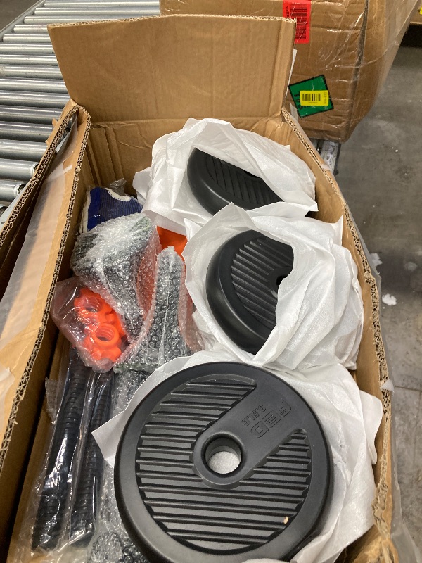 Photo 1 of ***It is used, missing a part, and it's not known if it works 100%.***FEIERDUN Adjustable Dumbbells, 70lbs Free Weight Set with Connector, 4 in1 Dumbbells Set Used as Barbell, Kettlebells, Push up Stand, Fitness Exercises for Home Gym Suitable Men/Women