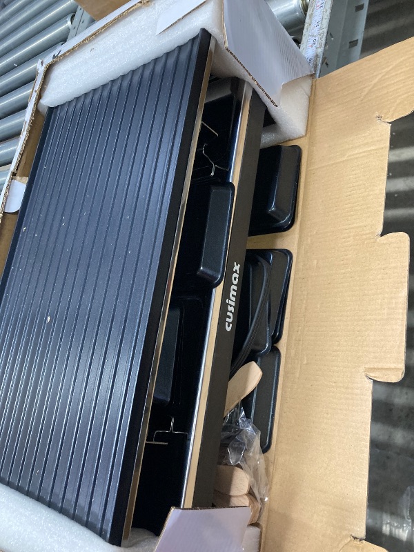 Photo 1 of ****It is used, missing a part, and it's not known if it works 100%.***CUSIMAX Raclette Grill Electric Grill Table Portable 2 in 1 Korean BBQ Grill Indoor & Cheese Raclette, Reversible Non-stick plate, Crepe Maker with Adjustable temperature control and 8