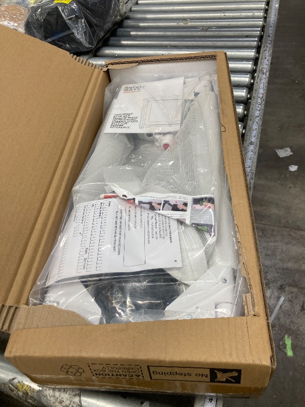 Photo 1 of ***It is used, missing a part, and it's not known if it works 100%.***3-Panel Free Standing Dog Gate with 4 Suction Cups, 60 x24 Inch Tall Short Dog Gates to Step Over, Foldable Pet Gate Indoor Small Pet Fence Puppy Barrier Mesh Gates for The House, White