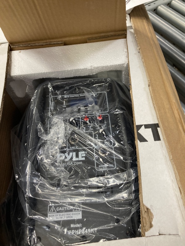 Photo 1 of ***It is used, missing a part, and it's not known if it works 100%.**Pyle Powered Bluetooth PA Speaker Kit - Event Ready - Just Plug In and Play Active and Passive 350w Loudspeakers with Wired Microphone, Speaker Stands, Remote - MP3/USB/SD/AUX inputs - P