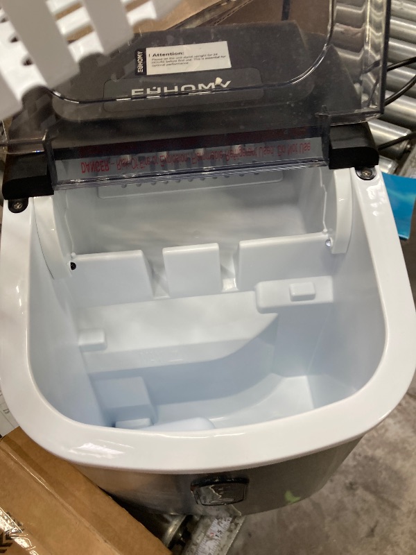 Photo 1 of **It is used, it is missing a piece and it is not known if it works at 100%.**EUHOMY Ice Maker Countertop, Portable Ice Machine with Carry Handle, 26.5lbs Per Day, 9 Cubes in 6 Mins, Auto-Cleaning, with Basket and Scoop, for Home, Kitchen, Camping, RV (Si