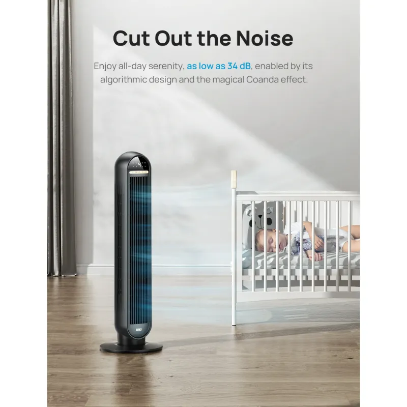 Photo 1 of ***DIRTY***Dreo Tower Fans for Home, 36" Standing Floor Fan with Remote, 90° Oscillating Fan, 24 ft/s High Velocity, LED Display, 4 Speeds, 4 Modes, 8H Timer, Quiet Bedroom Fan