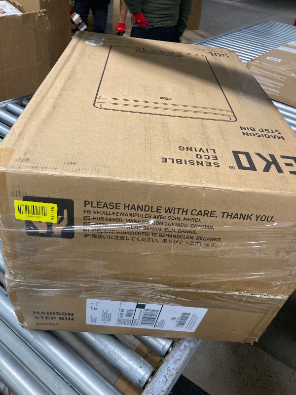 Photo 1 of **COUPLE SMALL DENTS ON SIDES-SEE PICS**EKO Madison Matte White 50 Liter/13.2 Gallon Step Trash Can with Inner Liner - Fingerprint Resistant Finish