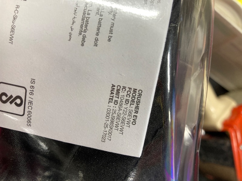 Photo 1 of ** FACTORY SEAL ** Skullcandy Crusher Evo Wireless Bluetooth Headphones with Multi-Sensory Bass, Noise Isolating Over-Ear Fit, Up to 40 Hours Battery, Microphone for iPhone Android - Asphalt