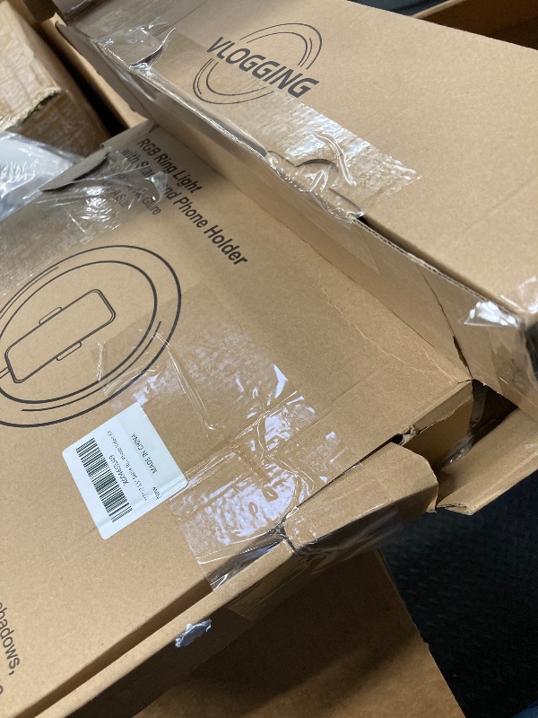 Photo 1 of ?????? 13" Selfie Ring Light with 63" Stand and 3 Phone Holder, 53 Lighting Modes, iPad Holder, Remote, Desk Tripod, RGB Ringlight for iPhone. Vlogging Circle Led Halo Light Photo Video Kit