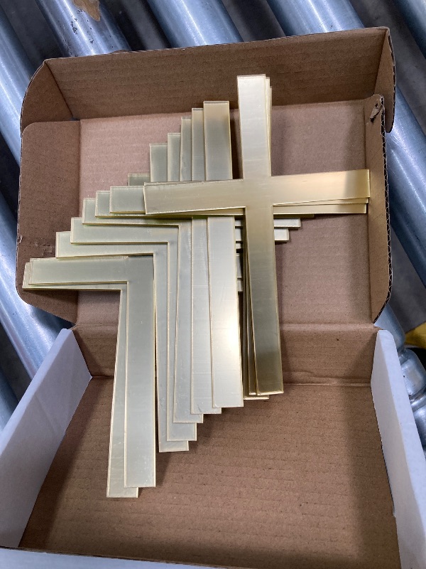 Photo 1 of 10 Pieces Cross Cake Decoration Acrylic Charm Topper for Weddings Baptism and Religious Celebration (Gold Mirror, 8")