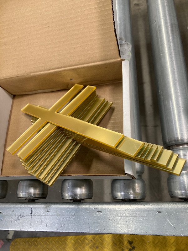 Photo 1 of 10 Pieces Cross Cake Decoration Acrylic Charm Topper for Weddings Baptism and Religious Celebration (Gold Mirror, 8")