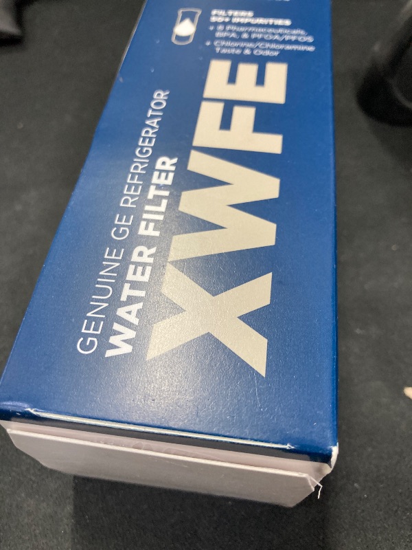 Photo 1 of GE XWFE Refrigerator Water Filter, Genuine Replacement Filter, Certified to Reduce Lead, Sulfur, and 50+ Other Impurities, Replace Every 6 Months for Best Results, Pack of 1