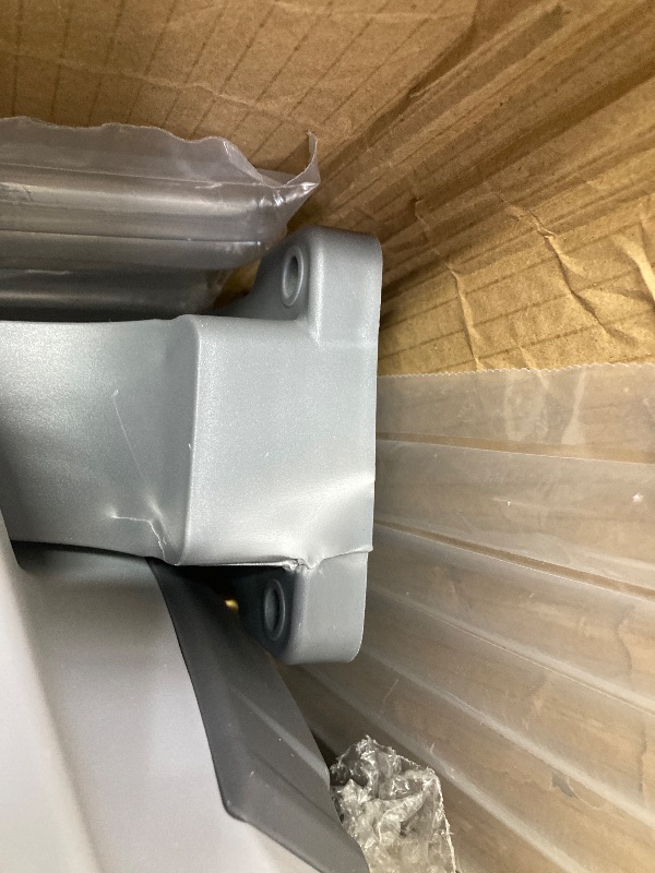 Photo 1 of ***WALL MOUNTING AREA DAMAGED-SEE PIC**AYLEID Retractable Garden Hose Reel,1/2 in x 130 ft Wall Mounted Hose Reel, with 9- Function Sprayer Nozzle, Any Length Lock/Slow Return System/Wall Mounted/180°Swivel Bracket (Grey)