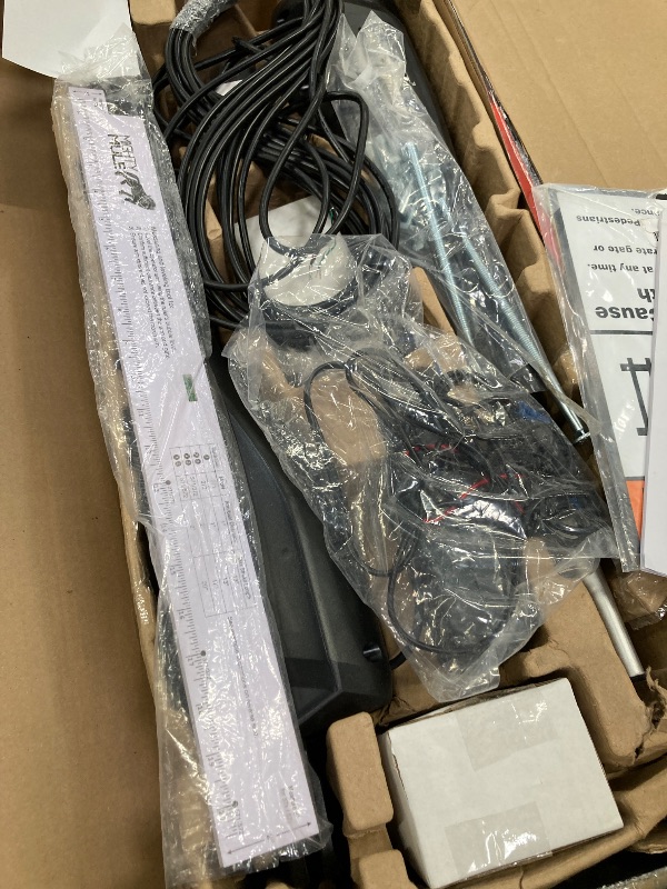 Photo 1 of ***(DAMAGE -SELLING AS PARTS ONLY -SELLING AS IS)***
Mighty Mule Gate Opener, Solar Ready, Automatic Gate Opener for Dual Swing Gates up to 300lb or 12ft, with Precision Installation Ruler, Upgraded Kit, MM272-A