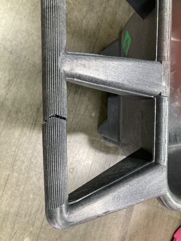 Photo 1 of ***CRACKED HANDLE***Rubbermaid Commercial Products 8.75 Cubic Foot, All-Weather, Big-Wheel Cart/Yard Cart/Lawn Cart/Wheelbarrow, Yardwork/Landscaping/DIY Projects, Durable/Weather Resistant, Black***CRACKED HANDLE***