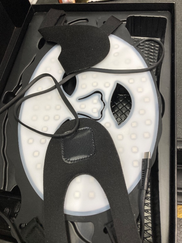 Photo 1 of **MISSING CHARGER***Yahi Red Light Photon Facial & Neck Mask with Remote Control, 7 Custom Modes with Infrared, Portable & Rechargeable with Timer for Home Use, 175 High-Density Light Beads, Black