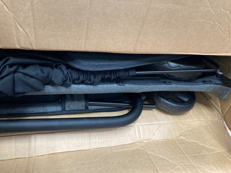 Photo 1 of ***DAMAGED -SELLING AS IS *** Germinate 4 Seater Wagon Stroller, Large Quad Wagon for 2 3 4 Kids Baby Toddler Child with Seats, All Terrain, Triple Stroller, Adjustable Push/Pull Handles, Removable Canopy (Dark Grey)  ***DAMAGE-SOME SMALL TEARS IN FABRIC*