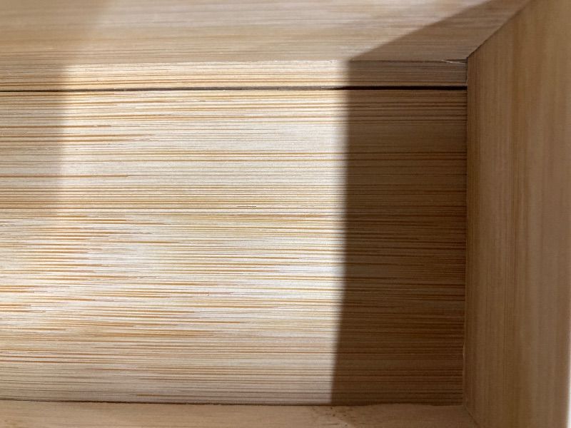 Photo 1 of **CRACK DOWN SIDE**Unibambou Bamboo Utensil Drawer Organizer, Silverware Tray Organizer, Kitchen Drawer Organizer for Flatware Cutlery, (Natural, 3 Slots)