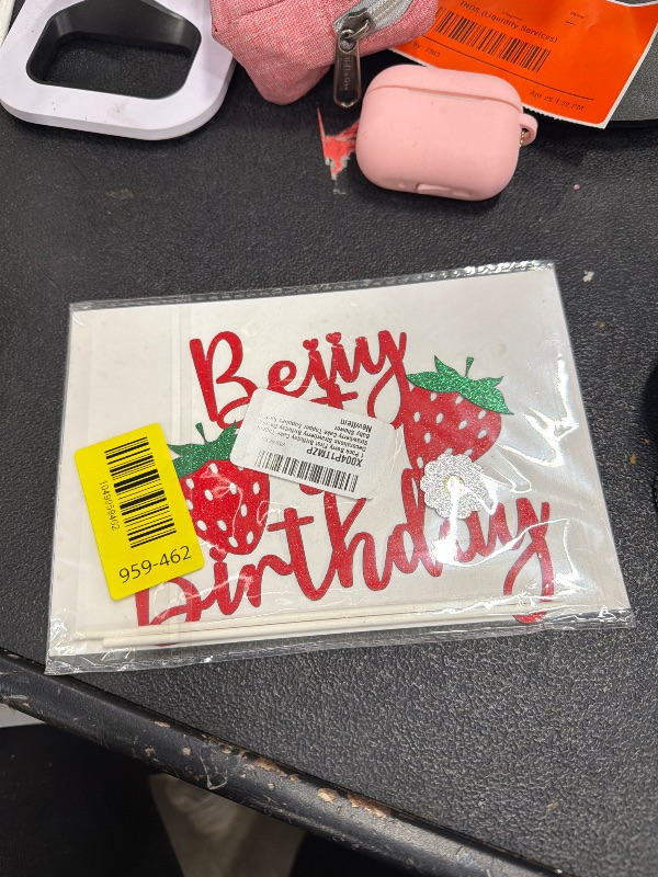 Photo 1 of 1 Pack Berry First Birthday Cake Topper Decorations Strawberry Birthday Decorations Strawberry Cake Topper Supplies for Girls or Baby Shower