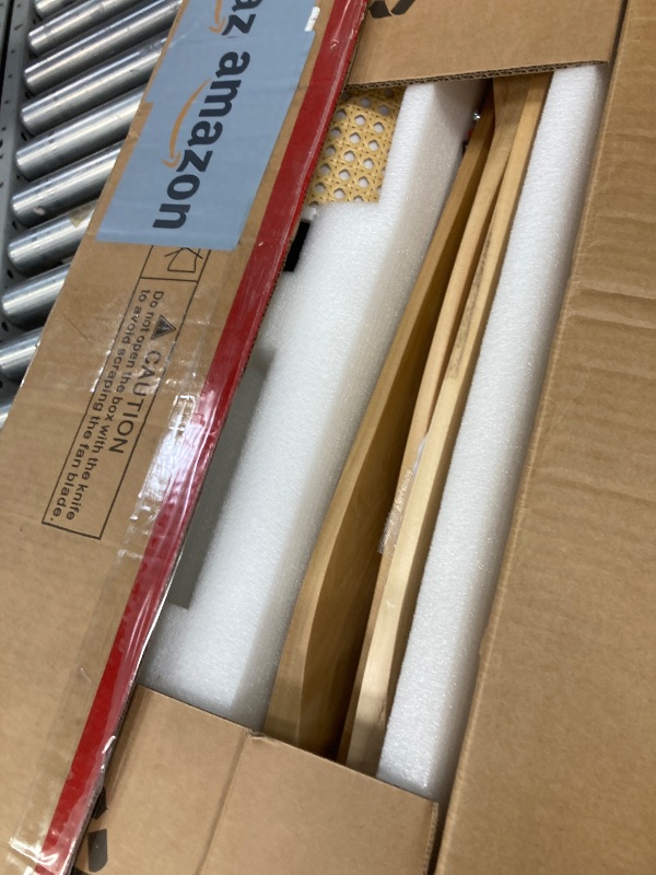 Photo 1 of ***PARTS ONLY***LEDLUX 52" Ceiling Fan with Light - Low Profile Flush Mount Ceiling Fan, 6-Speed Remote Control, Solid Wood, Quiet Reversible DC Motor, Wood/White Finish, for Bedroom, Living Room, Porch