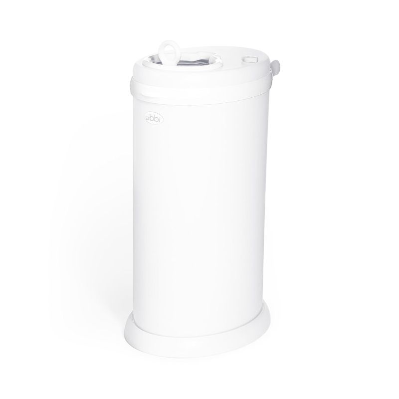 Photo 1 of **LARGE DENT ON SIDE/NOT IN ORIGINAL BOX***Ubbi Steel Diaper Pail, Odor Locking, No Special Bag Required, Award-Winning, Registry Must-Have, White