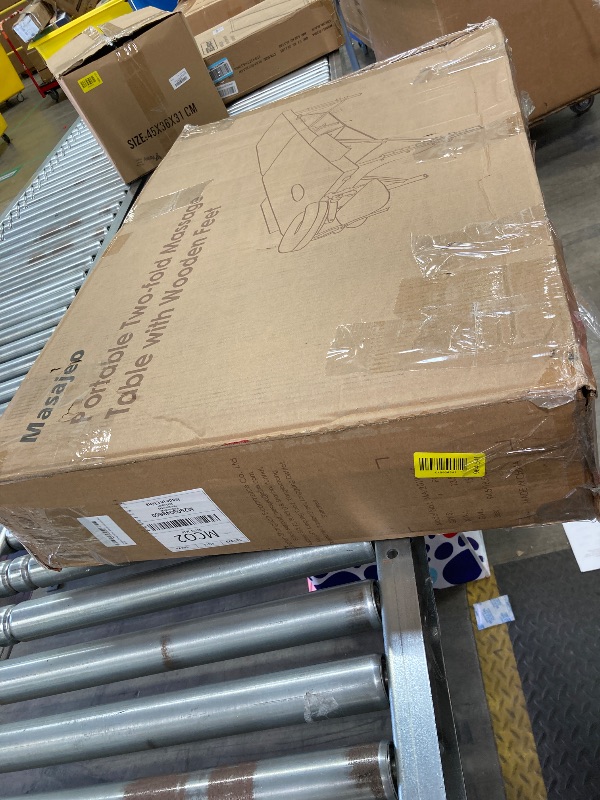 Photo 1 of **Item has slice is rip, see the picture please**Professional Massage Table Portable Massage Bed for Spa Salon Tattoo Esthetician Lash Reiki, Adjustable Height 84" Long & 500 LBS Load Capacity, Black (2-Section)