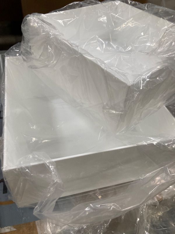 Photo 1 of ***MISSING ONE CAKE STAND -SELLING AS SET OF 2 ONLY*** 
Hongtuocb Acrylic Dessert Stand,Buffet Risers, Food Risers, Multi-Purpose Cake Stand for Parties, Weddings, Birthdays, Catering, Jewelry, Collectibles (White, 8"x9")