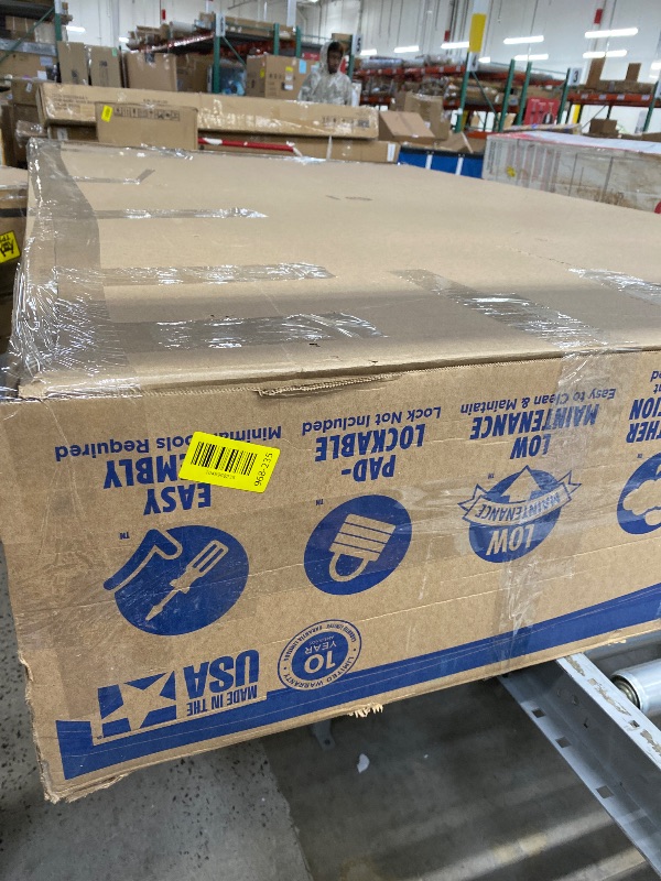 Photo 1 of ***DAMAGED-MISSING PARTS SELLING AS IS *** Suncast 5.9 ft. x 3.7 ft Horizontal Stow-Away Storage Shed - Natural Wood-Like Outdoor Storage for Trash Cans and Yard Tools - All-Weather Resin, Hinged Lid, Reinforced Floor - Made in The USA