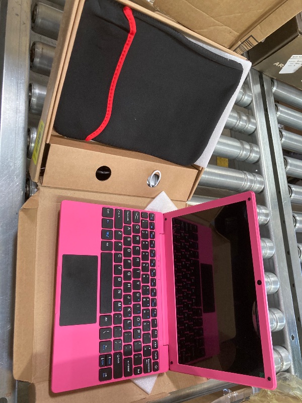 Photo 1 of **used**HBESTORE 10.1Inch Laptop,Quad-Core Processor with Android 12.0 OS,2GB RAM,64GB EMMC,Built-in Camera, WiFi,USB Interface,Tpye-C Charging for Learning and Entertainment (Pink 2GB+64GB)