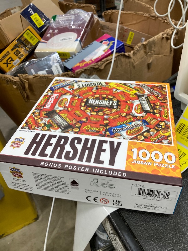Photo 1 of **2 pieces missing**MasterPieces 1000 Piece Jigsaw Puzzle for Adults, Family, Or Youth - Hershey's Swirl - 19.25"x26.75"