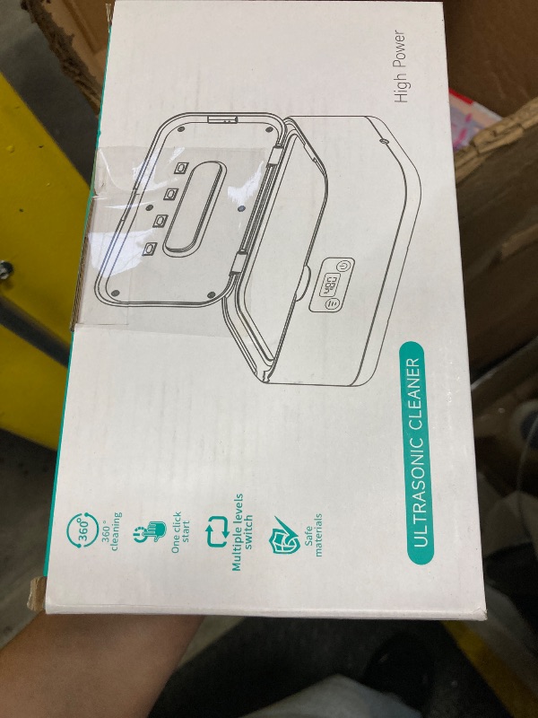 Photo 1 of ***missing charger ***Ultrasonic Jewelry Cleaner, 50Khz Jewelry Cleaner Ultrasonic Machine for Jewelry, Eyeglasses, Rings, Watch Strap, Dentures, 24oz - 304 Stainless Steel Tank, Digital Timer, 5 Cleaning Modes(White)***missing charger ***