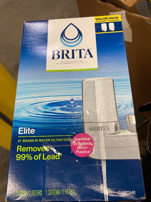 Photo 1 of **MISSING PARTS***Brita Faucet Mount Water Filter System, Chrome, No-Wait Filtration, Easy Install, Multi-Use Tap Water Filter for Kitchens, Bathrooms & Small Spaces