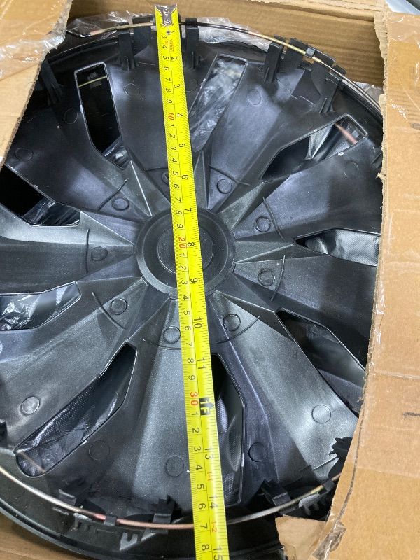 Photo 1 of **SEE PICTURES FOR SIZE***Hubcap Wheel Covers Replacement Size R15 Hub Caps Universal-Fit Steel Wheel Rims Cover ABS Tire Cap for Most Cars Trucks Sedans SUV -Set of 4?15-inch?Silver-Black?**SEE PICTURES FOR SIZE***