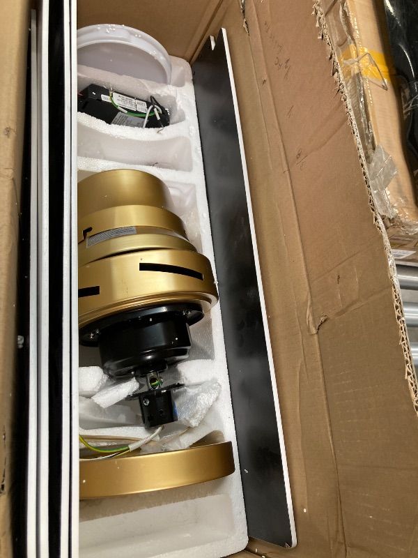 Photo 1 of **MISSING PARTS***52" Smart Low Profile Ceiling Fans with Lights Remote,Outdoor Indoor Flush Mount Ceiling Fans,Controll by Voice WIFI Alexa App,Quiet DC Motor,Gold White Black Fan for Modern Bedroom Living Room Patio