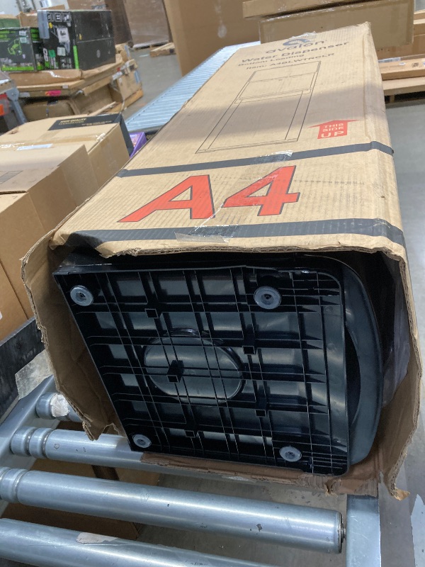 Photo 1 of **LARGE DENT ON SIDE AND DOOR***Avalon A4BLWTRCLR Bottom Loading Water Cooler Water Dispenser - 3 Temperature Settings - Hot, Cold & Room Water, Durable Stainless Steel Cabinet, Bottom Loading - UL/Energy Star Approved