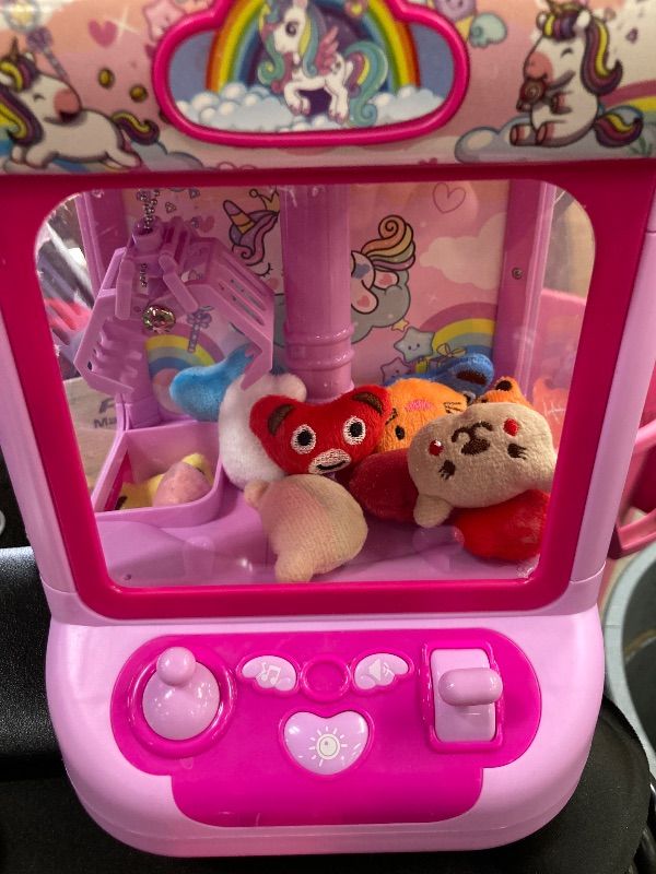 Photo 1 of **MISSING CPORT PLUG**Marlrin Claw Machine for Kids, Mini Vending Machine Girls Unicorn Toys, Candy Grabber Prize Dispenser with Sound & 20 Mini Plush Toys, Electronic Arcade Game Indoor Toy for Home Party Birthday Gifts