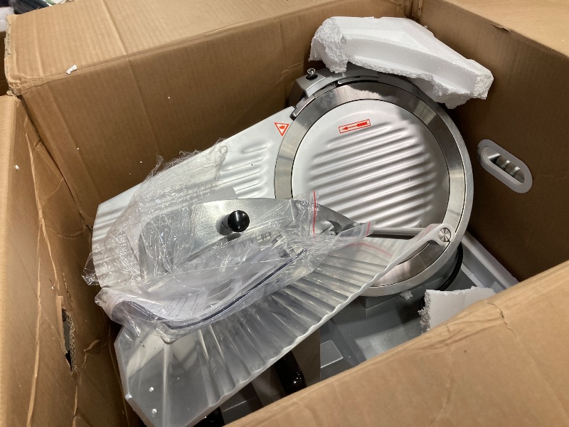 Photo 1 of  10 inch Commercial Meat Slicer, 240W Frozen & Cheese Slicer, Premium Chromium-plated Steel Blade, Semi-Auto, Low Noise