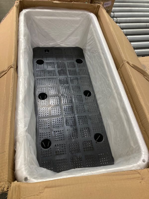 Photo 1 of ***DAMAGED LID -SELLING AS IS *** Dexceder 13.2 Gallon Self Watering Raised Garden Bed with Ventilation Transparent Lid Greenhouse, Deepen Vegetable Flower Box Planter Pot with Removeble Legs & Water Level Indicator (White)