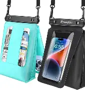 Photo 1 of [Up to 8.5''] Floating Waterproof Phone Pouch 2 Pack, IPX8 Double Space Waterproof Phone Case with Lanyard for iPhone 17 16 15 Pro Max, Galaxy S26 Ultra, Cellphone Dry Bag Beach Cruise Ship Essentials