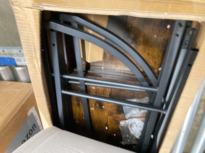 Photo 1 of **MISSING PARTS***5-Tier Arched Bookcase, Wooden & Metal Frame Bookshelf - Black/Brown