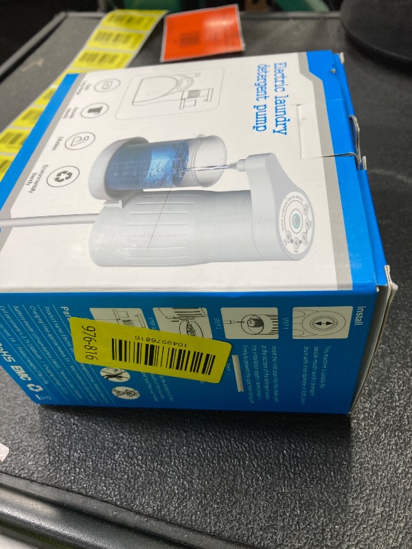 Photo 1 of ?IMPORTANT! Measure First?Electric Laundry Detergent Pump - Reusable Laundry Detergent Dispenser with Graduated Cup for Liquid Detergent, USB Rechargeable, Ideal for Laundry Room Organization (White)