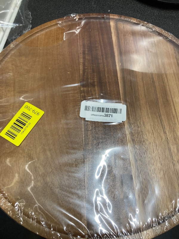 View 2 of ***BROKEN IN HALF***Round Wood Tray, Acacia Wooden Decorative Serving Tray for Coffee Table and Home Decor, Wooden Appetizer Charcuterie Board for Kitchen Countertop (13.8 inch)***BROKEN IN HALF***