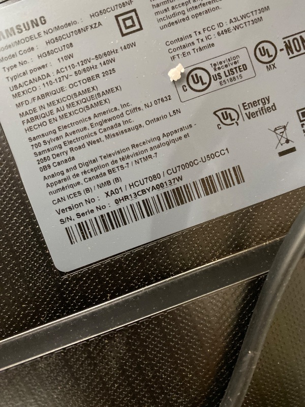 Photo 1 of ** NO RETURNS, NO REFUNDS** Samsung 50-Inch Class Crystal UHD U8000F 4K Smart TV (2025 Model) Endless Free Content, Crystal Processor 4K, MetalStream Design, Knox Security, Alexa Built-in
